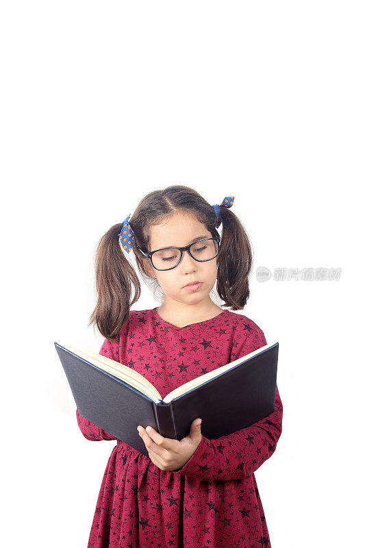 Cute Girl Reading a Book